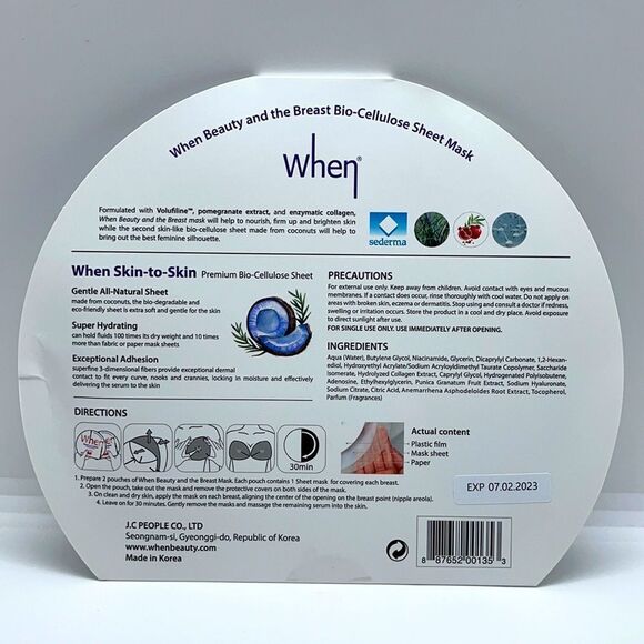 WHEN Beauty & The Breast Bio-Cellulose Sheet Mask - Picture 5 of 5